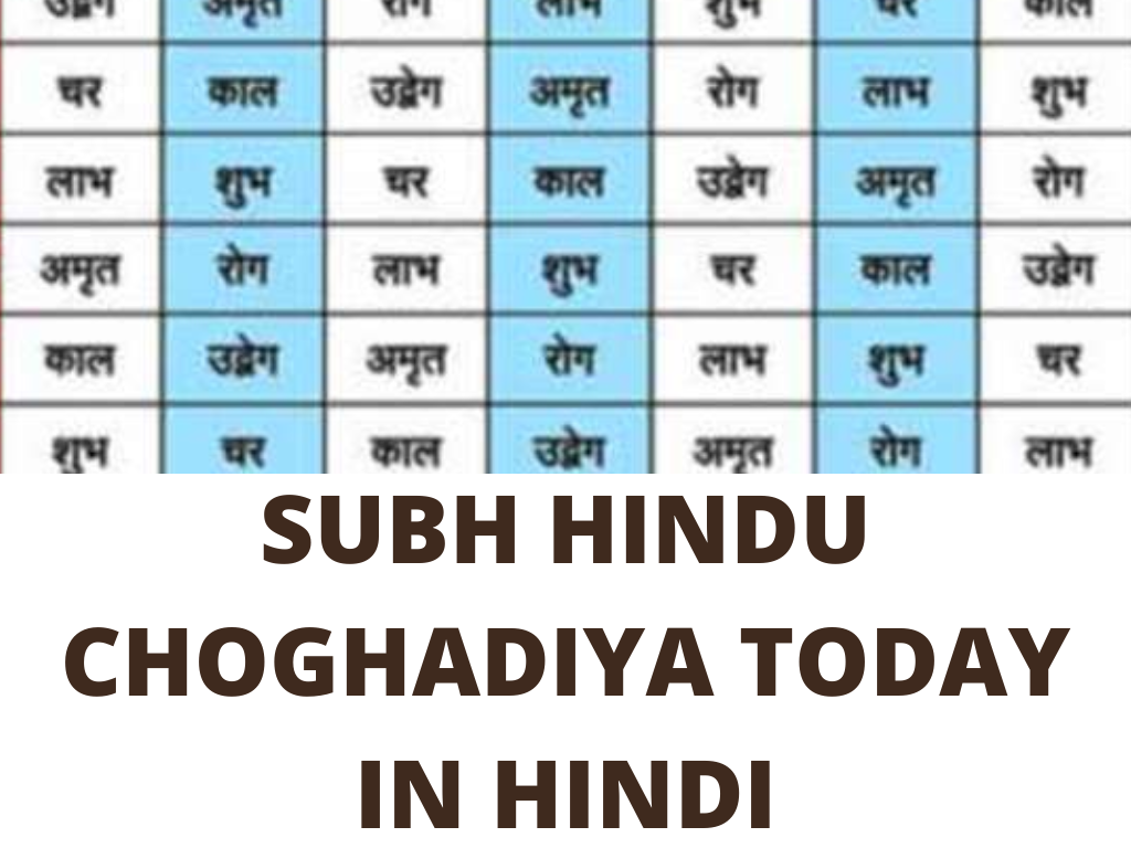Subh Hindu Choghadiya Today in Hindi